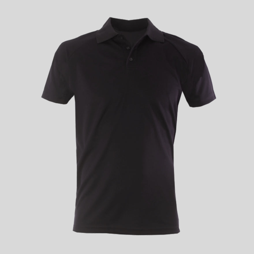 Black polo shirt outlet with epaulettes