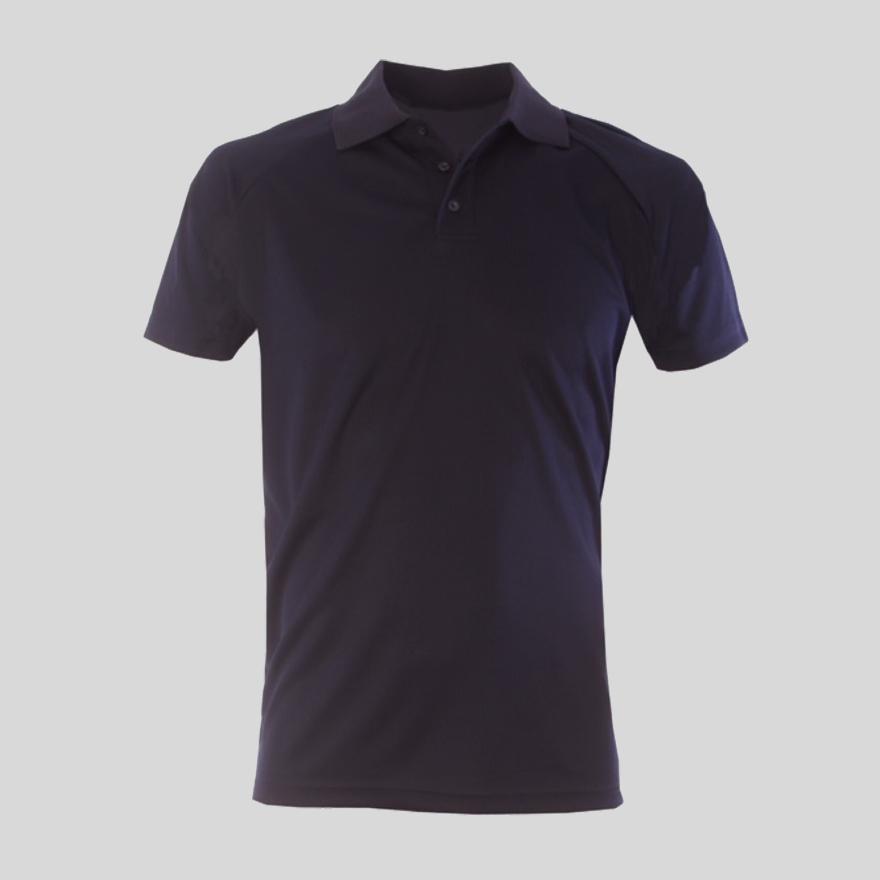 Black polo shirt with epaulettes hotsell