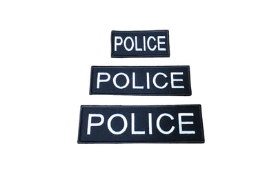 Black Police Hook and Loop Patches - 3 Sizes